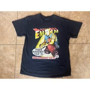 EMINEM Anger Management Tour 2002 Men's Black Shirt Large Vintage Rap God
